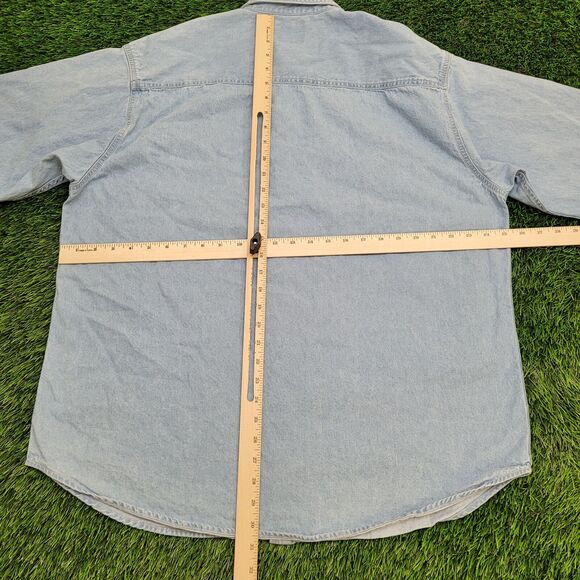 Vintage Y2K LEE Pittsburgh Button Shirt Large 25x31 Blue NFL - Picture 4 of 13